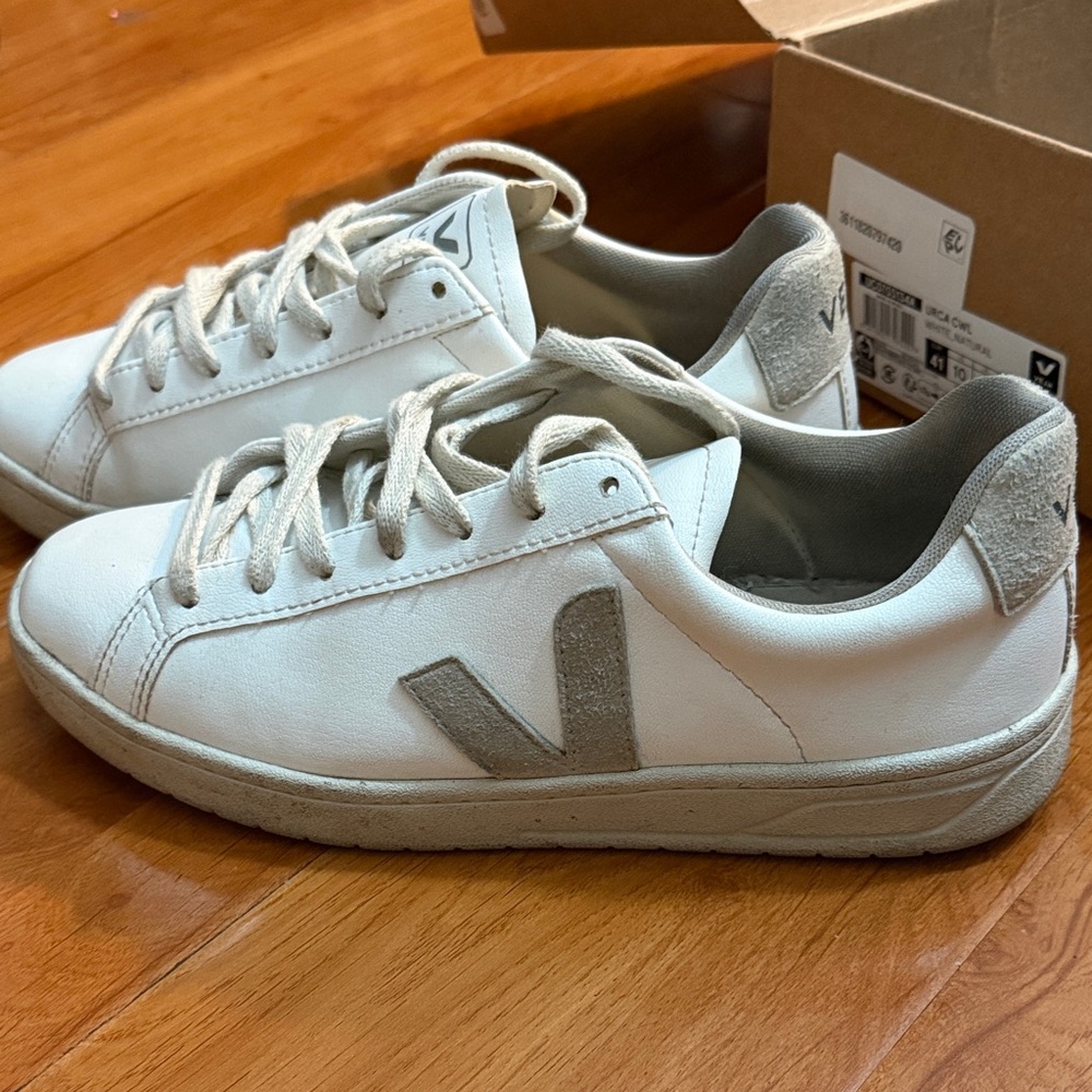Veja White and Natural Sneakers